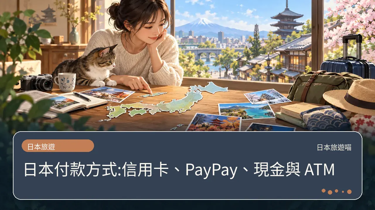 日本付款方式:信用卡、PayPay、現金與 ATM主題插畫