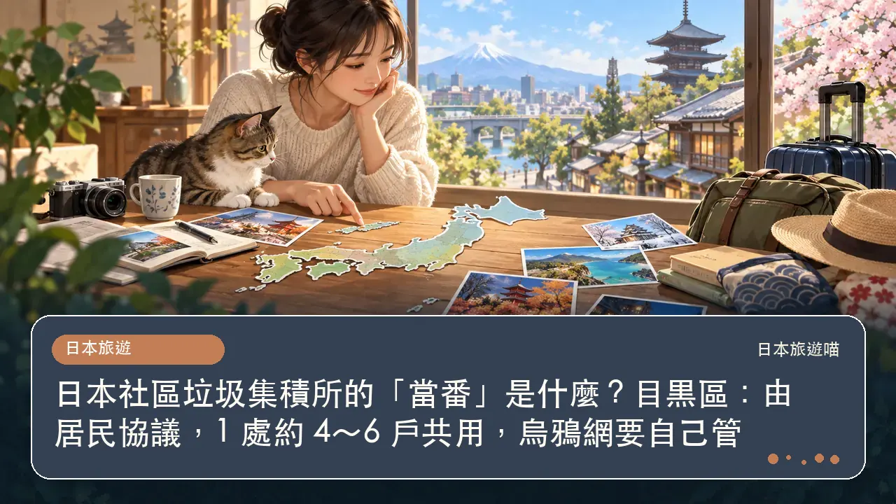 日本社區垃圾集積所的「當番」是什麼?目黒區:由居民協議,1 處約 4~6 戶共用,烏鴉網要自己管主題插畫