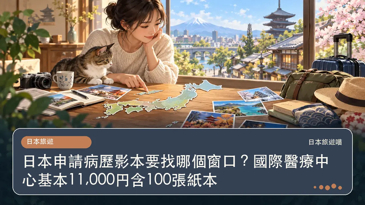 日本申請病歷影本要找哪個窗口?國際醫療中心基本11,000円含100張紙本主題插畫